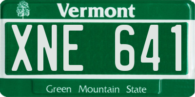 VT license plate XNE641