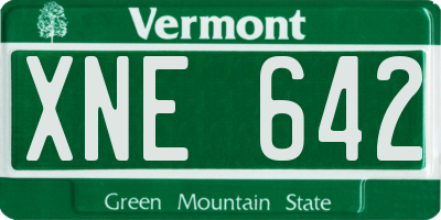 VT license plate XNE642