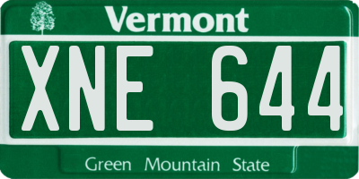 VT license plate XNE644