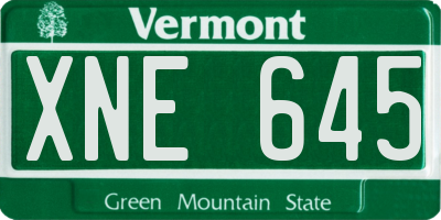 VT license plate XNE645