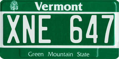 VT license plate XNE647