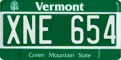 VT license plate XNE654