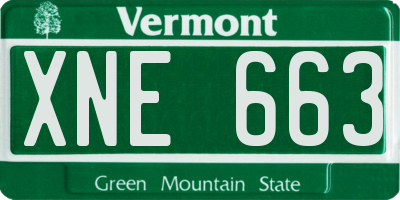 VT license plate XNE663