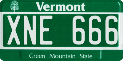 VT license plate XNE666