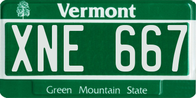 VT license plate XNE667