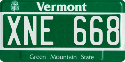 VT license plate XNE668