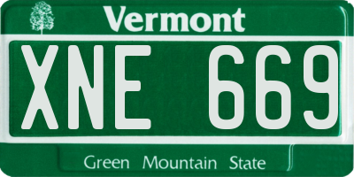 VT license plate XNE669