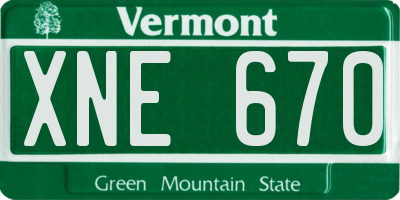 VT license plate XNE670