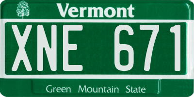 VT license plate XNE671