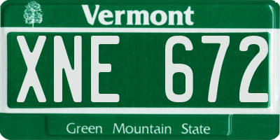 VT license plate XNE672