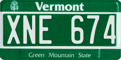 VT license plate XNE674