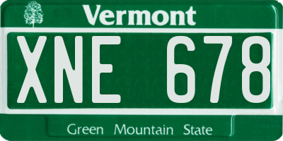 VT license plate XNE678
