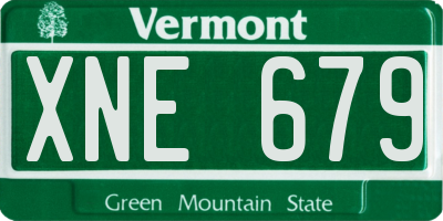 VT license plate XNE679