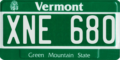VT license plate XNE680
