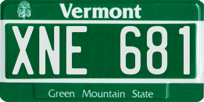 VT license plate XNE681