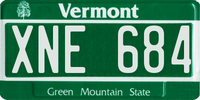 VT license plate XNE684