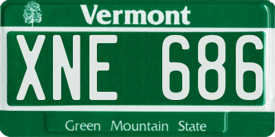 VT license plate XNE686