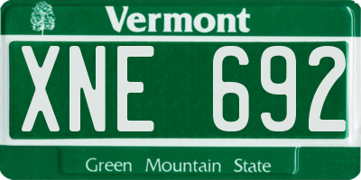 VT license plate XNE692
