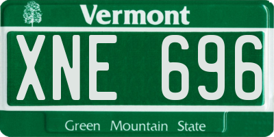 VT license plate XNE696