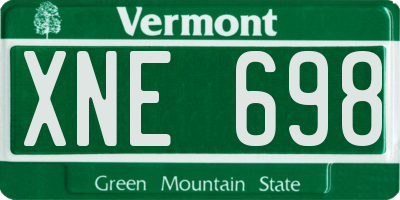 VT license plate XNE698