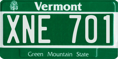 VT license plate XNE701