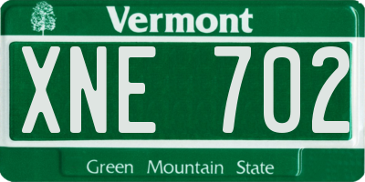 VT license plate XNE702
