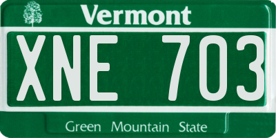VT license plate XNE703