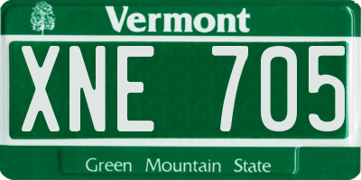 VT license plate XNE705