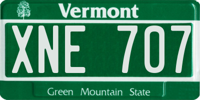 VT license plate XNE707