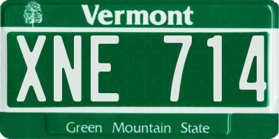 VT license plate XNE714