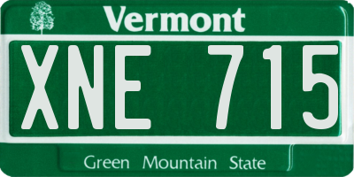 VT license plate XNE715