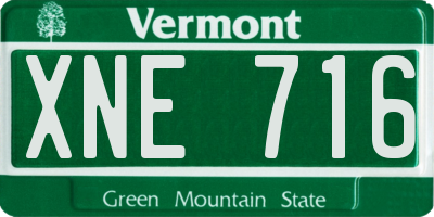 VT license plate XNE716