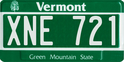 VT license plate XNE721