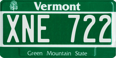 VT license plate XNE722