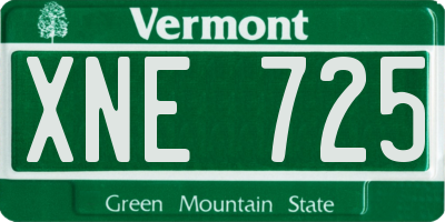 VT license plate XNE725