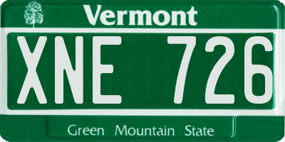 VT license plate XNE726