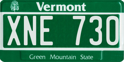 VT license plate XNE730
