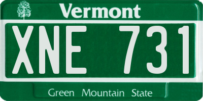 VT license plate XNE731