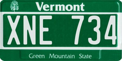 VT license plate XNE734