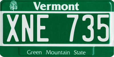 VT license plate XNE735