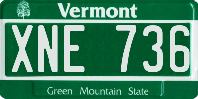VT license plate XNE736