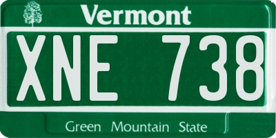 VT license plate XNE738