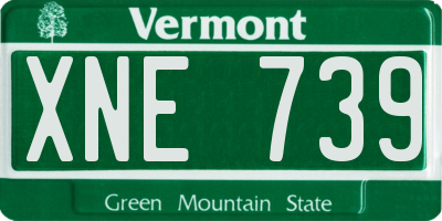 VT license plate XNE739