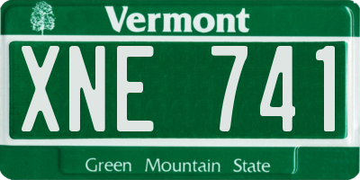 VT license plate XNE741