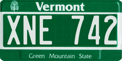 VT license plate XNE742
