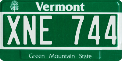 VT license plate XNE744