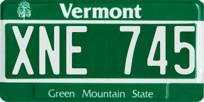VT license plate XNE745
