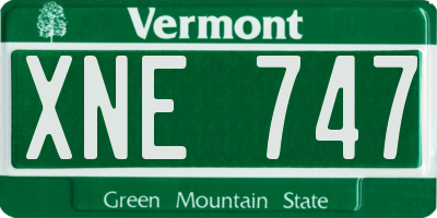 VT license plate XNE747