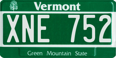 VT license plate XNE752