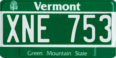 VT license plate XNE753